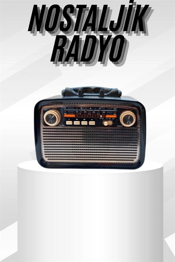 Müzik Kutusu Bluetooth Bağlantılı El Fenerli Nostaljik Tasarım Radyo