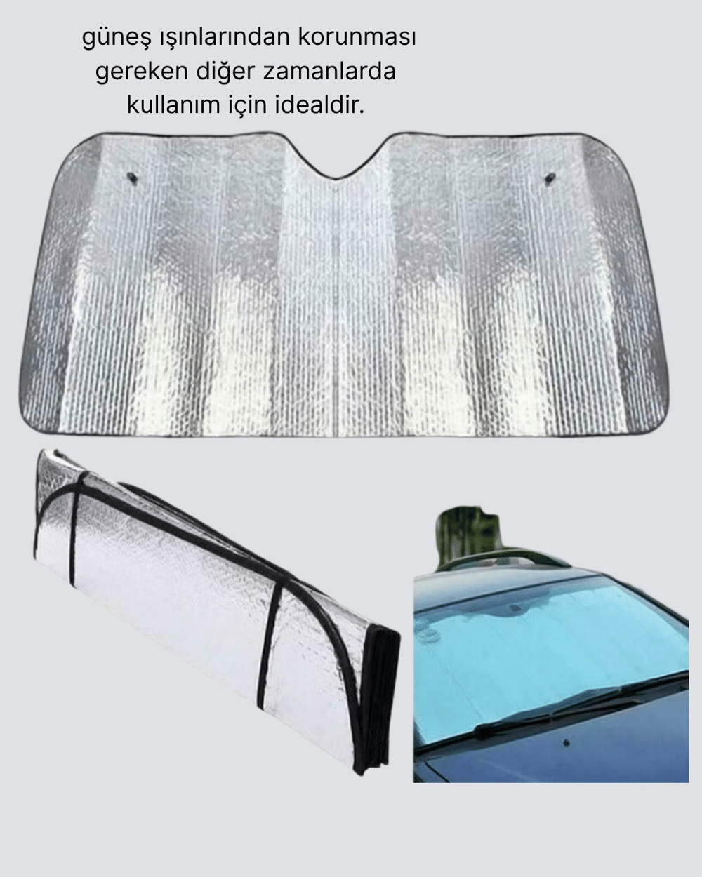 Otomobil Güneşliği – Katlanabilir Tasarım ve Süngerli Isı Yalıtımı