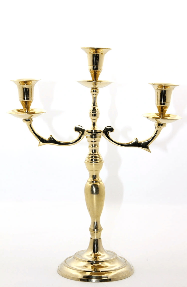 Pirinç 3'lü Şamdan Model 2