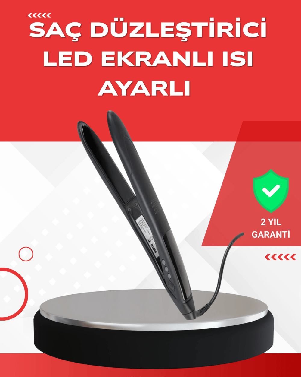 Profesyonel 2025 Saç Düzleştirici Isı Ayarlı Titanyum Seramik Plakalı A Kalite Orijinal