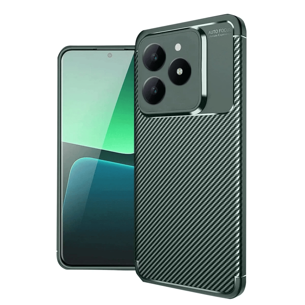 Realme C61 Kılıf Auto Focus Karbon Kapak - Koyu Yeşil