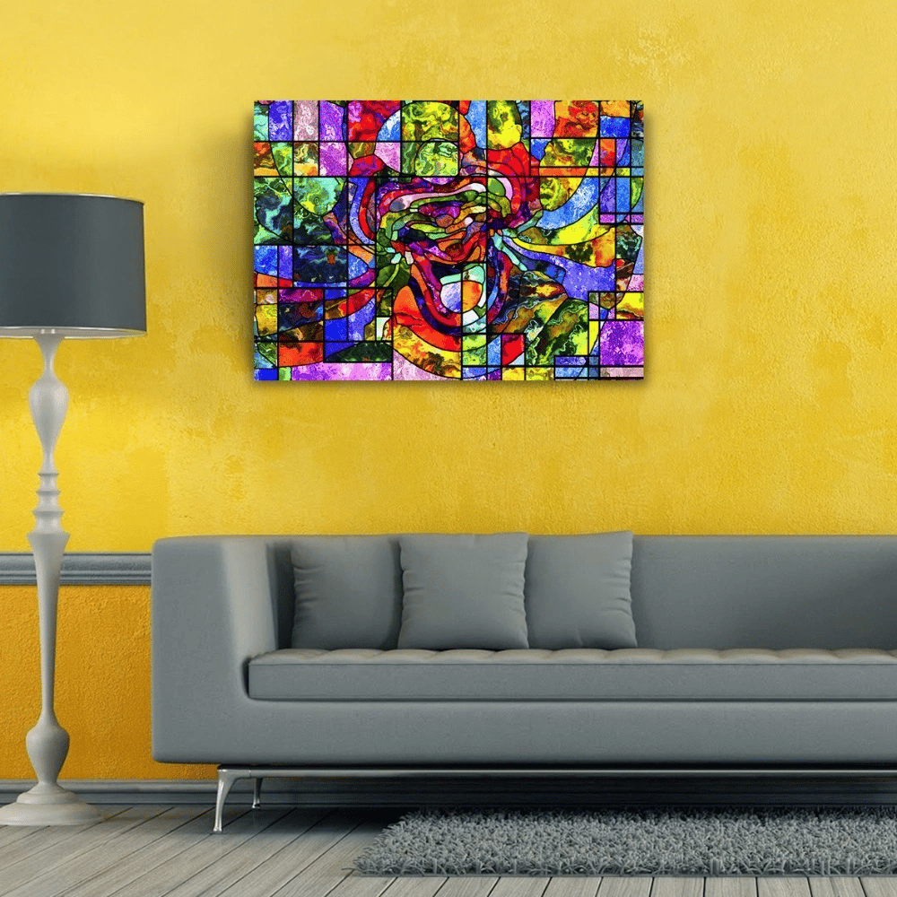 Renklerin Dansı Soyut Çalışma Kanvas Tablo 50 x 70