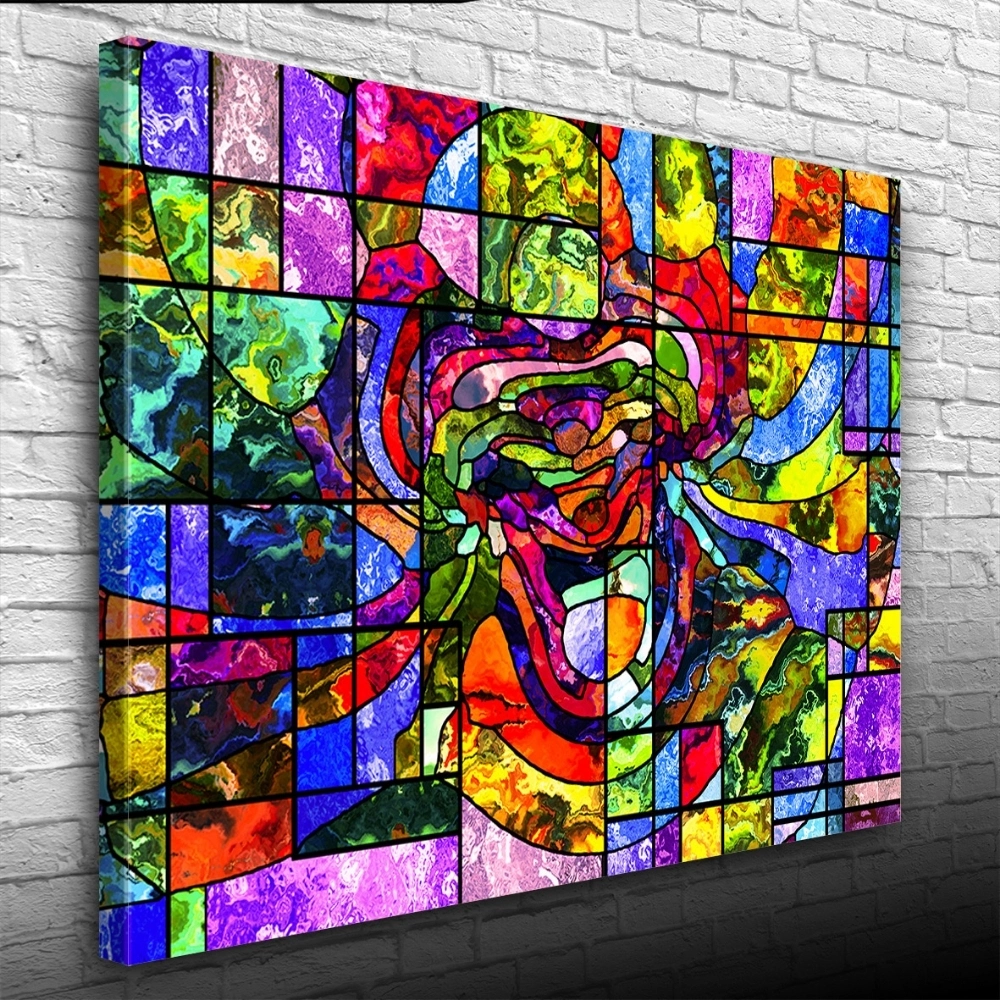 Renklerin Dansı Soyut Çalışma Kanvas Tablo 50 x 70