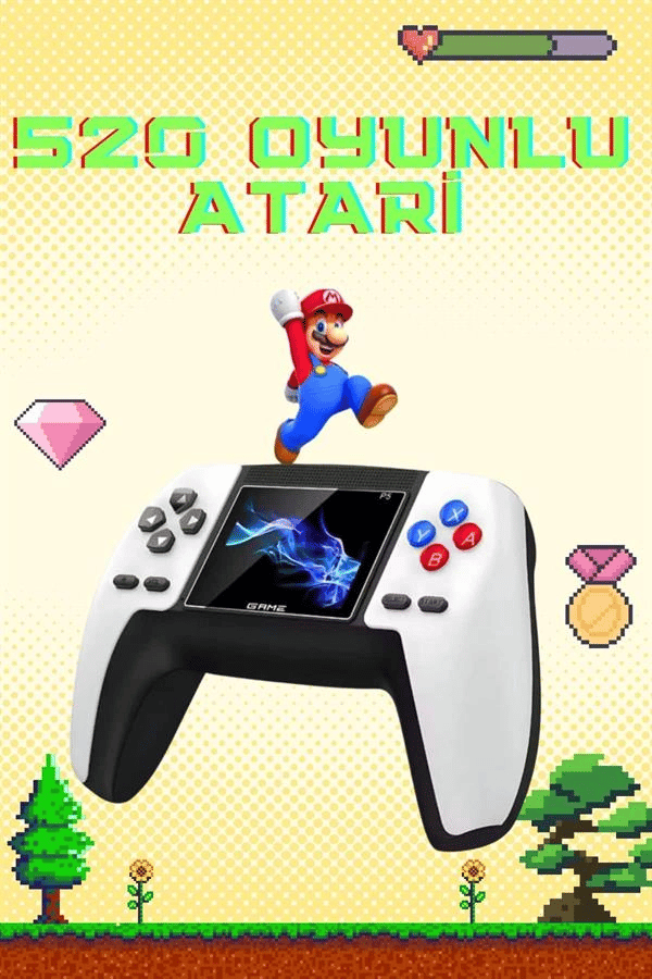 Retro Konsol P5 Uyumlu Taşınabilir 520 Oyunlu Kablosuz Game Stick