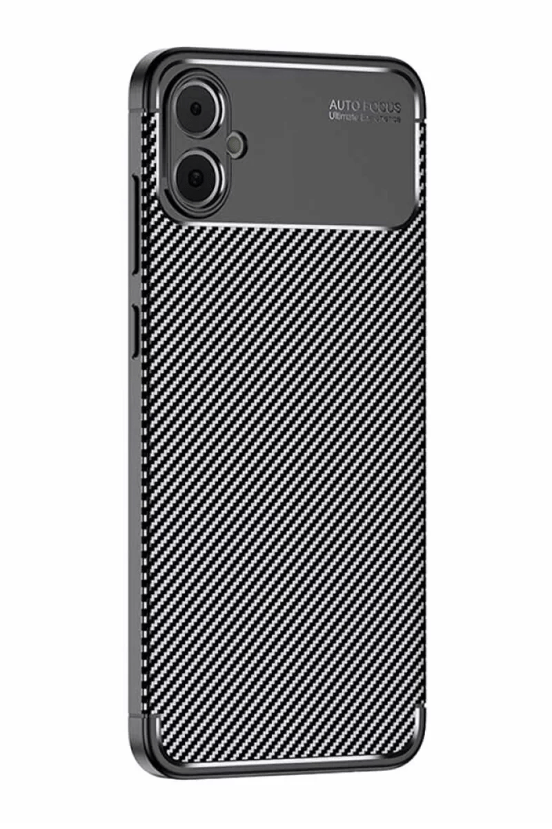 Samsung Galaxy A05 Kılıf Auto Focus Karbon Kapak - Siyah