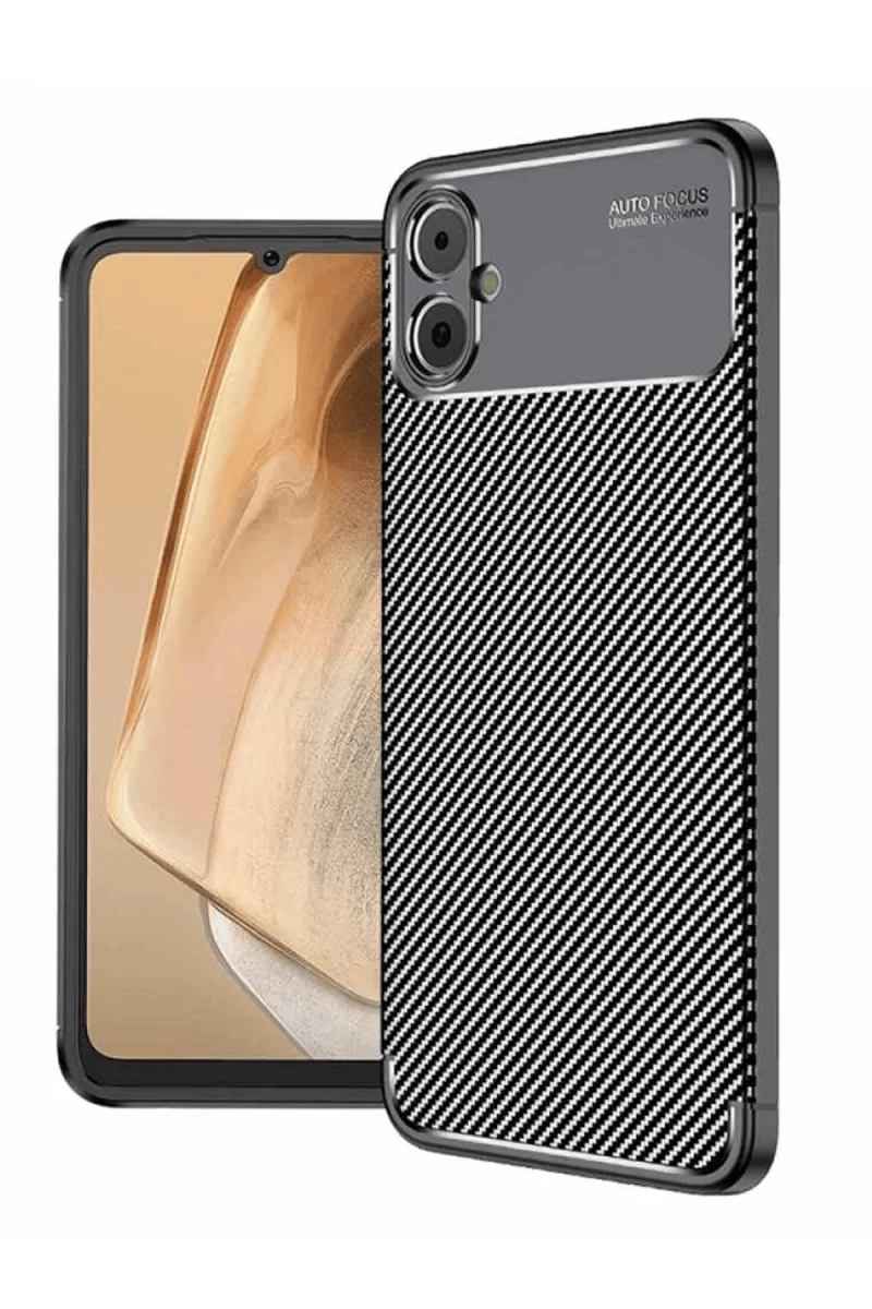 Samsung Galaxy A05 Kılıf Auto Focus Karbon Kapak - Siyah