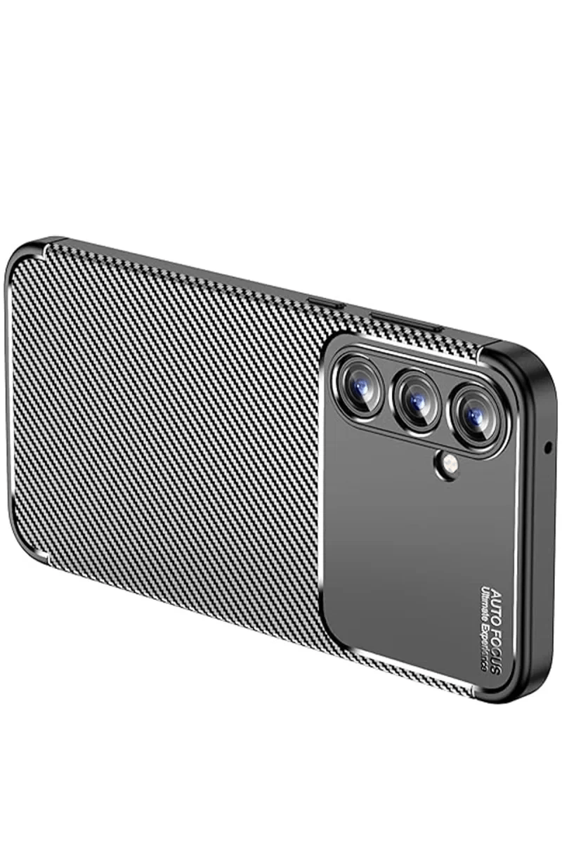 Samsung Galaxy A15 4G Kılıf Auto Focus Karbon Kapak - Siyah