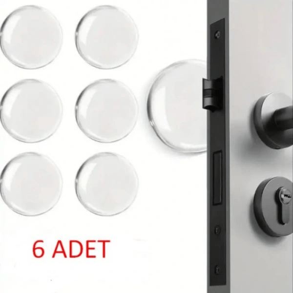 Şeffaf Silikon Mobilya ve Kapı Durdurucu Darbe Pedi 6lı Set