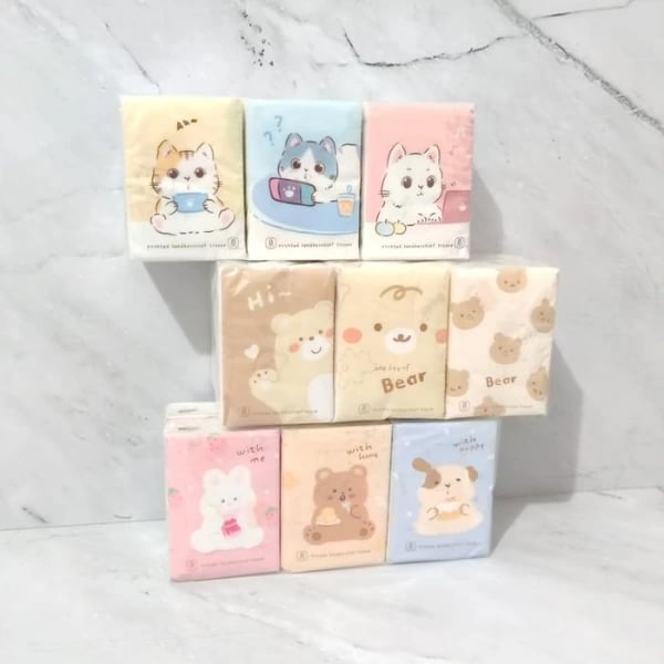 Sevimli Figürlü Çocuk Mendili 9lu Paket