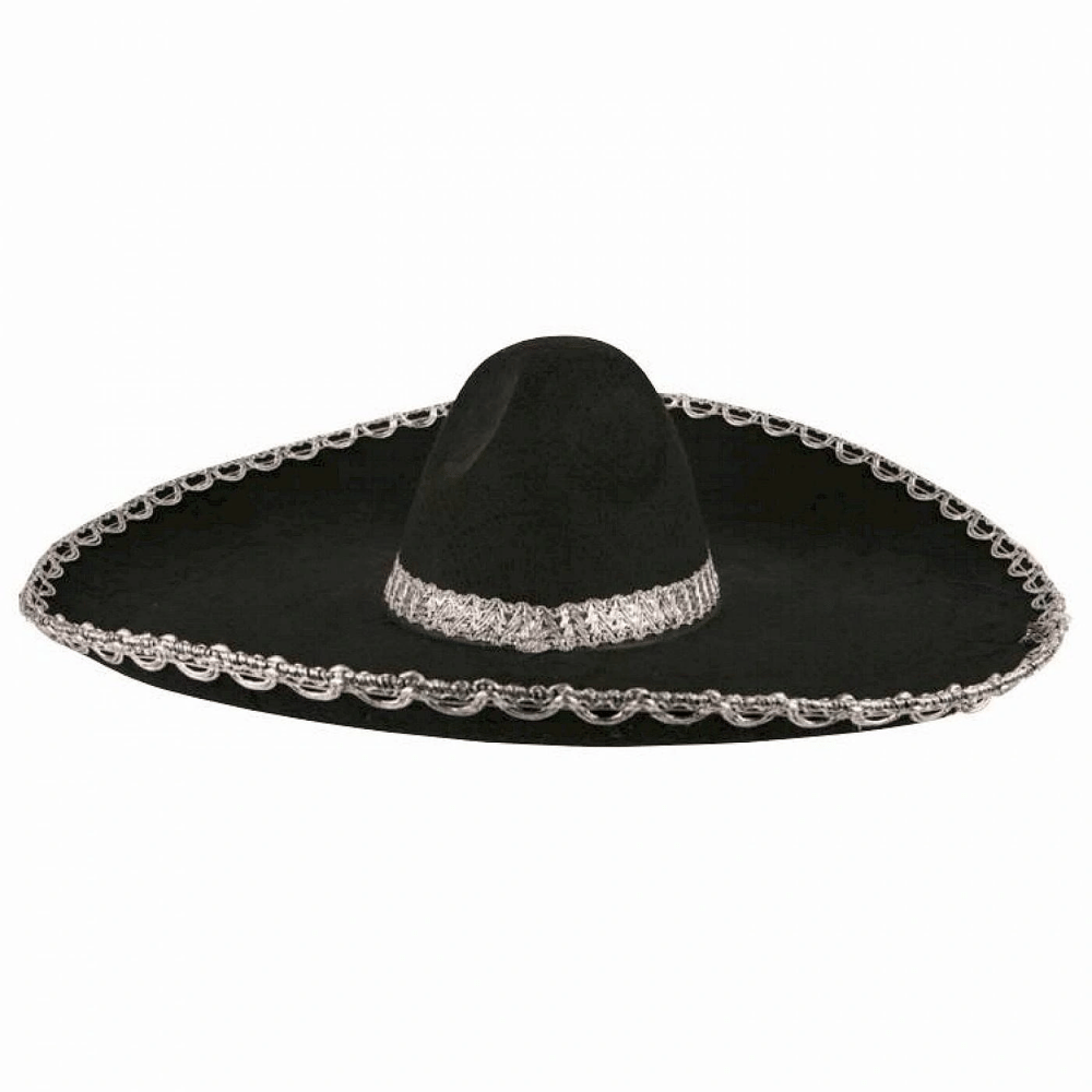 Sombrero Meksika Şapkası Gümüş Şeritli Yetişkin Boy