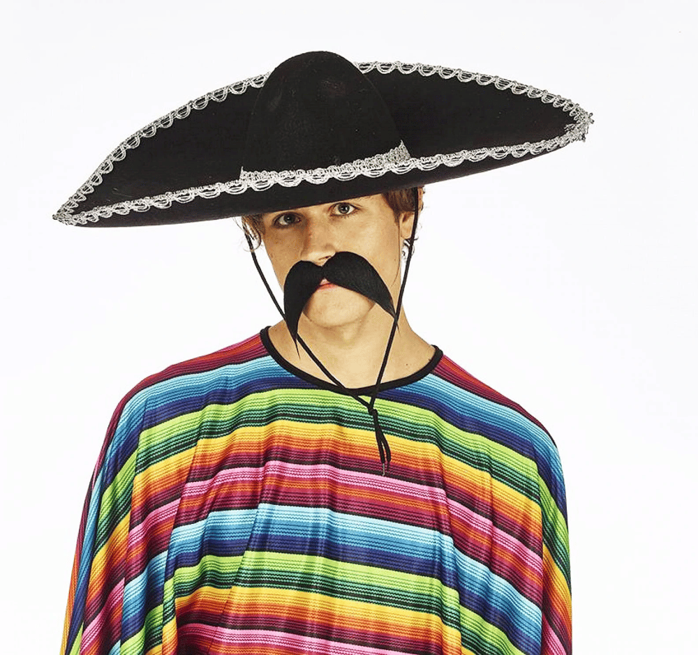 Sombrero Meksika Şapkası Gümüş Şeritli Yetişkin Boy