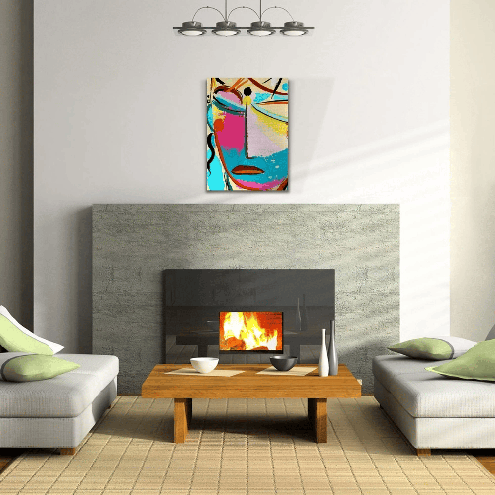 Soyut Kadın Portresi , Pastel Renklerde Kanvas Tablo 50 x 70