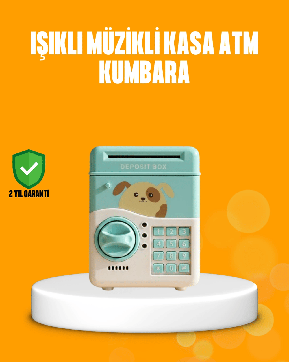 Su Yeşili ATM Kasa Görünümlü Elektronik Şifreli Çocuk Kumbarası