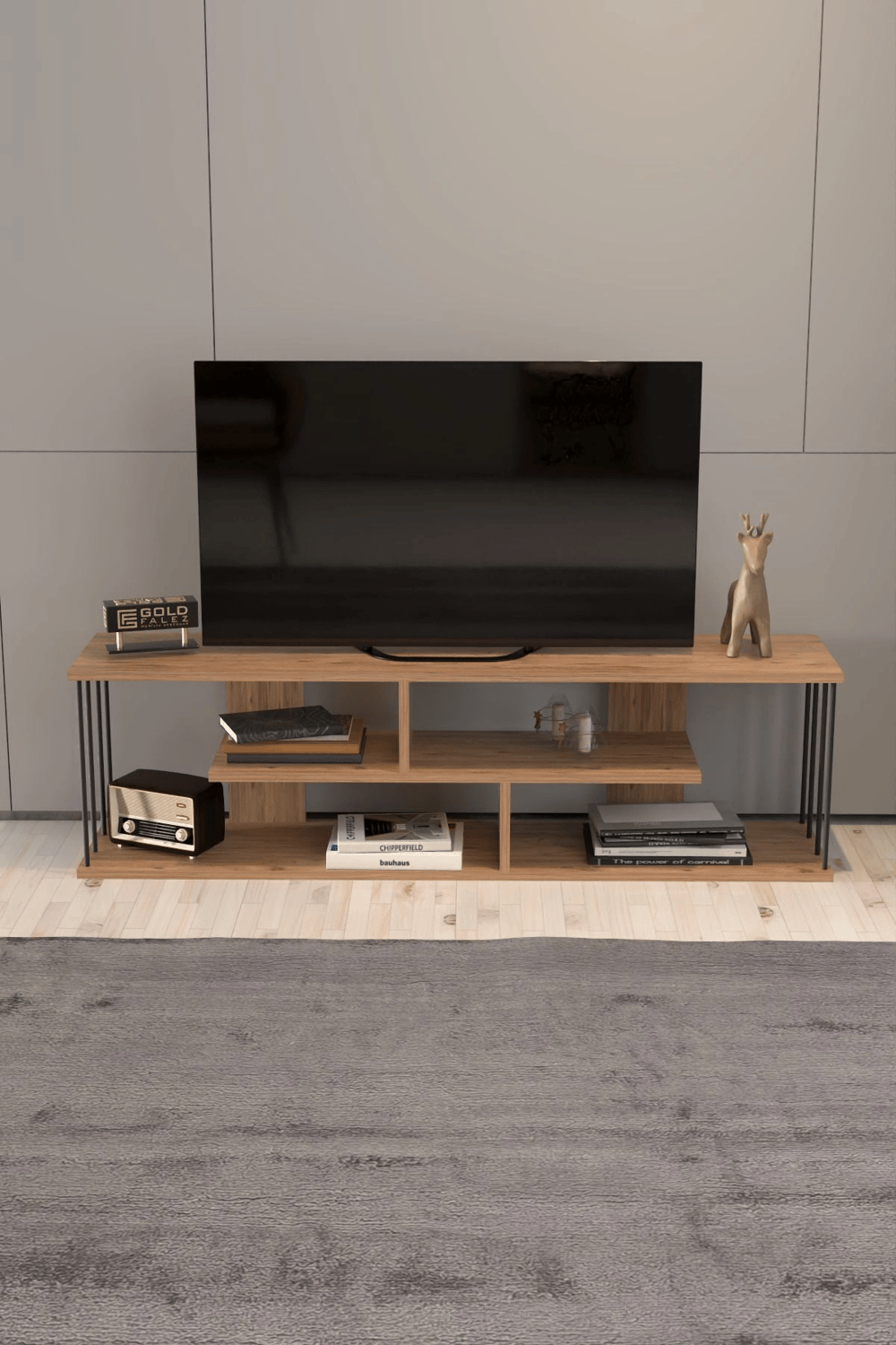 TV SEHPASI TV ÜNİTESİ RAFLI 140 CM GZD PLUS ATLANTİK ÇAM