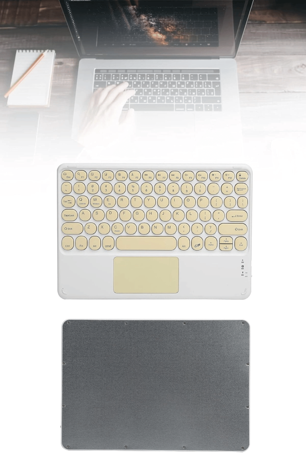 Touchpad Tüm Cihazlara Uyumlu Bluetooth Klavye Touchpad Slim Kablosuz Wifi Q Klavye