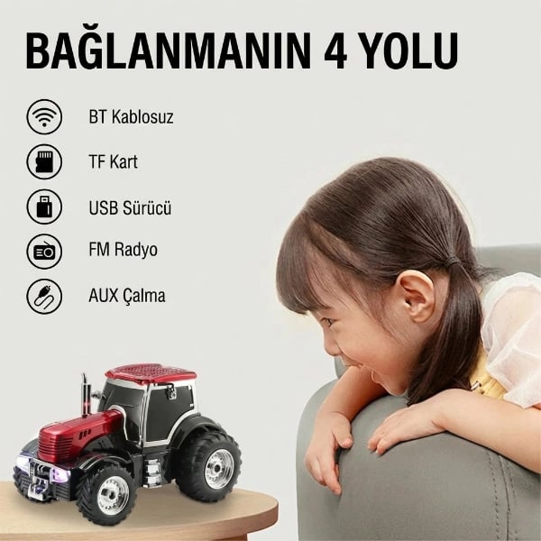 Traktör Tasarımlı Bluetooth Hoparlör
