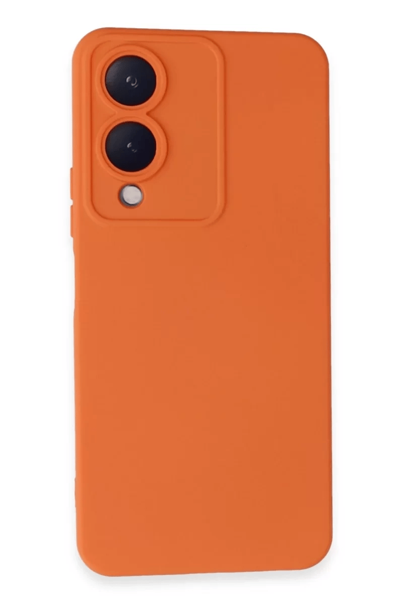 Vivo Y17S Kılıf Nano içi Kadife Silikon - Turuncu