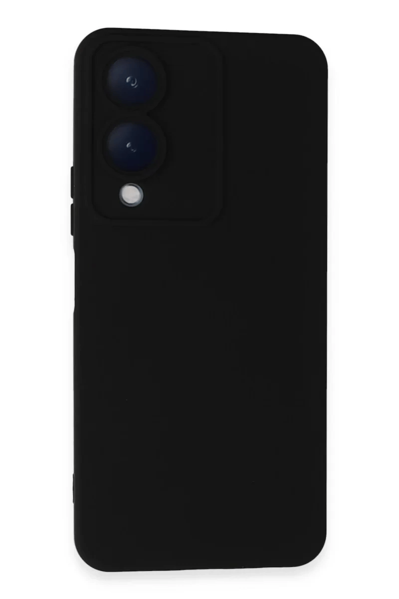 Vivo Y17S Kılıf Nano içi Kadife Silikon - Siyah
