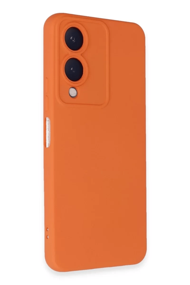 Vivo Y17S Kılıf Nano içi Kadife Silikon - Turuncu