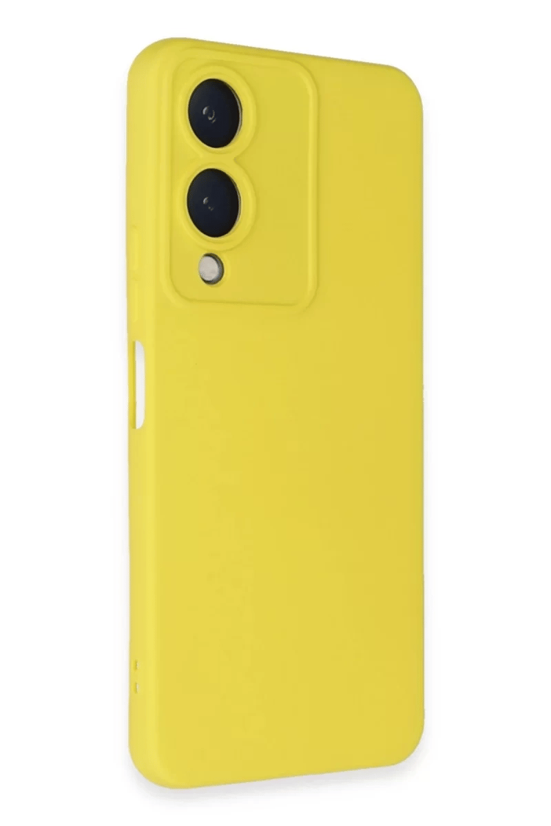 Vivo Y17S Kılıf Nano içi Kadife Silikon - Sarı