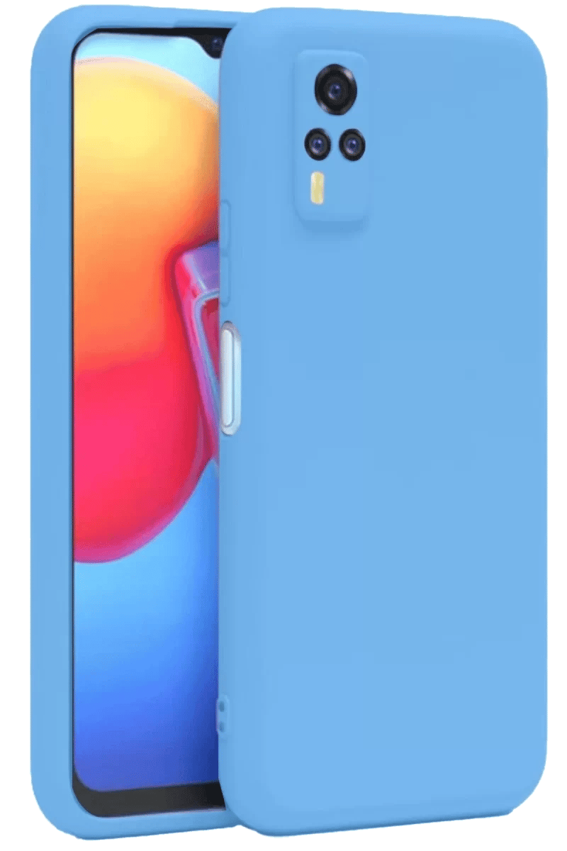 Vivo Y53S Kılıf Nano içi Kadife Silikon - Mavi