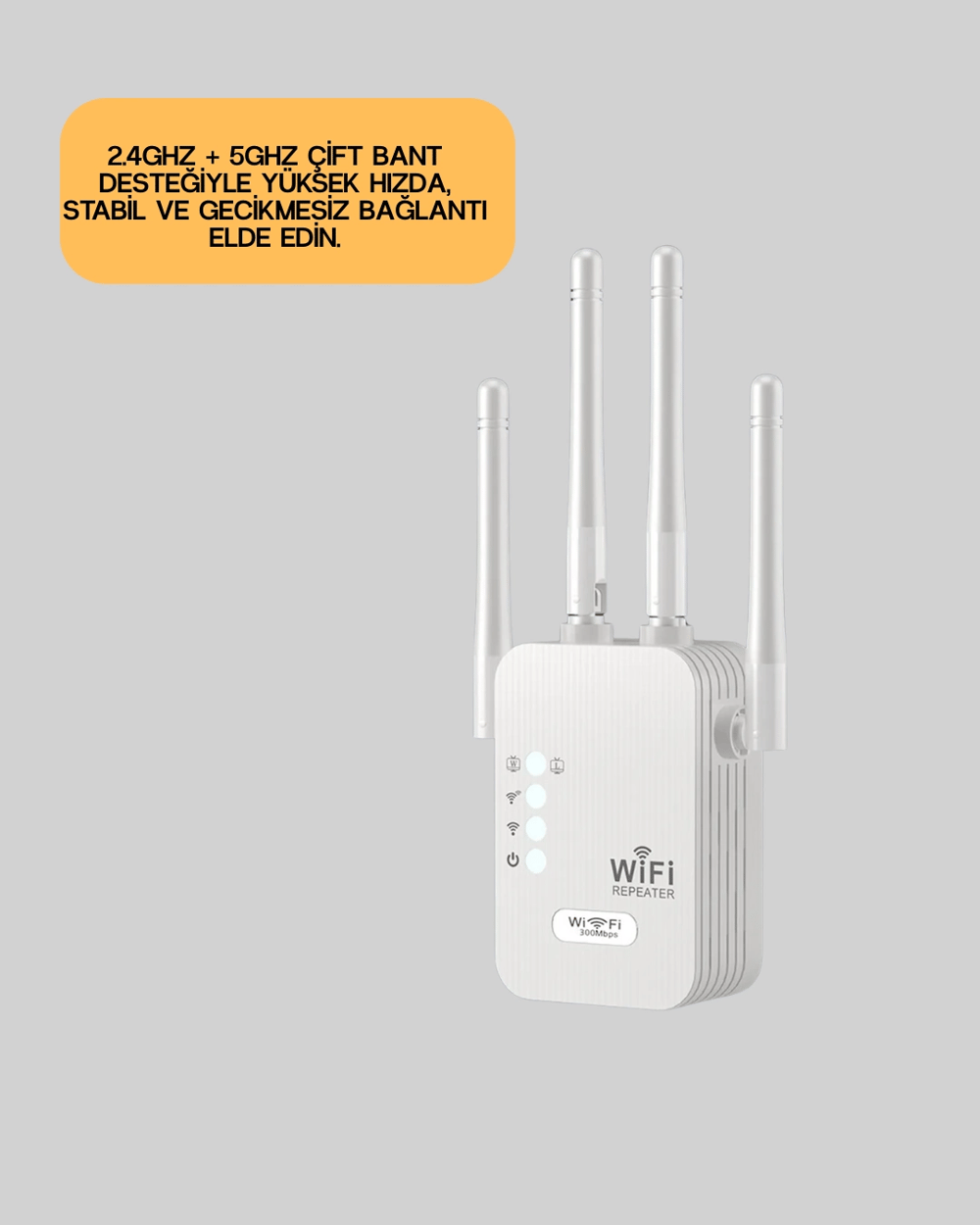 WPS Destekli 2.4GHz + 5GHz WiFi Sinyal Güçlendirici