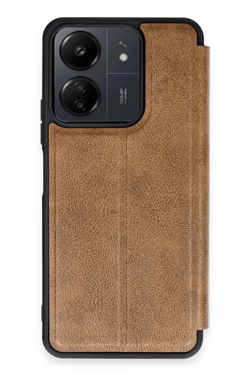 Xiaomi Redmi 13C Kılıf Flip Cover - Taba