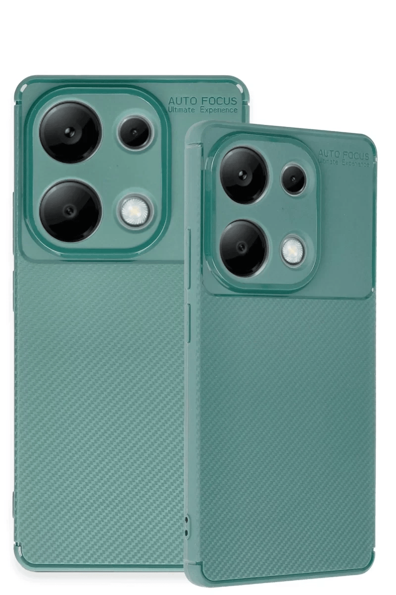 Xiaomi Redmi Note 13 Pro 4G Kılıf Auto Focus Karbon Kapak - Koyu Yeşil