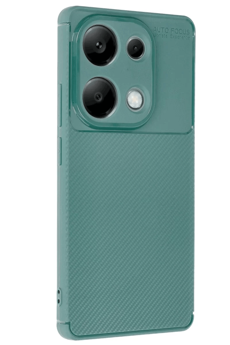 Xiaomi Redmi Note 13 Pro 4G Kılıf Auto Focus Karbon Kapak - Koyu Yeşil