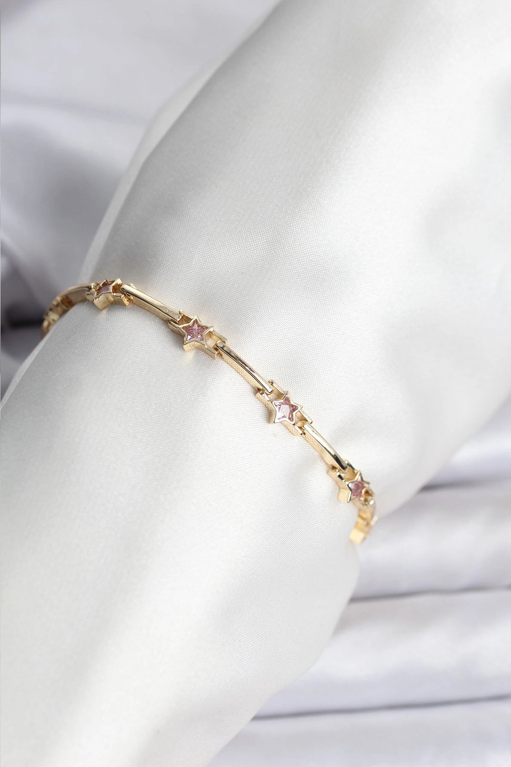 Yıldız Model Gold Renk Pirinç Bileklik