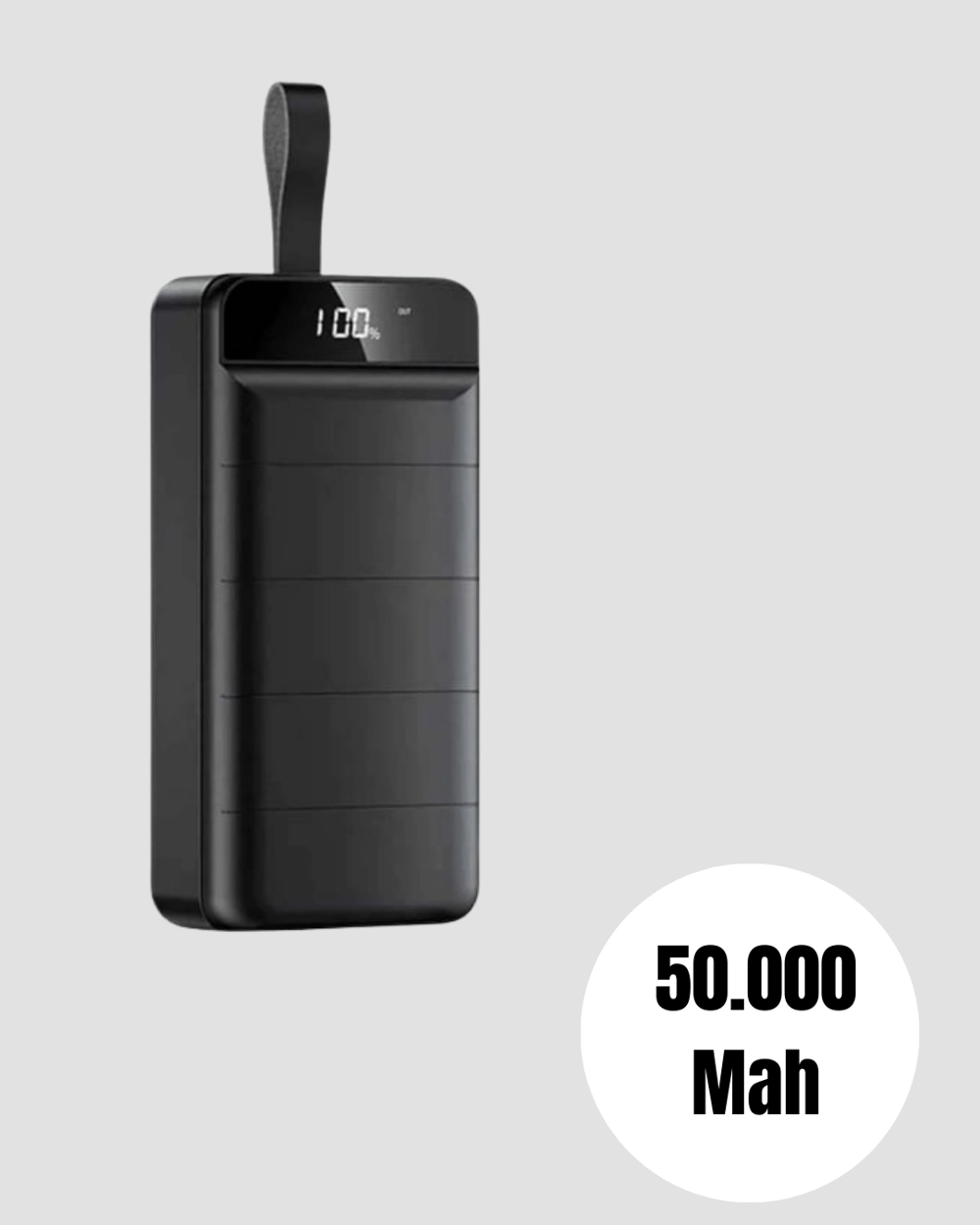Yüksek Kapasiteli 50.000 mAh Powerbank – Type-C, Lightning ve Micro USB Uyumlu, Çoklu Cihaz Şarj Özellikli