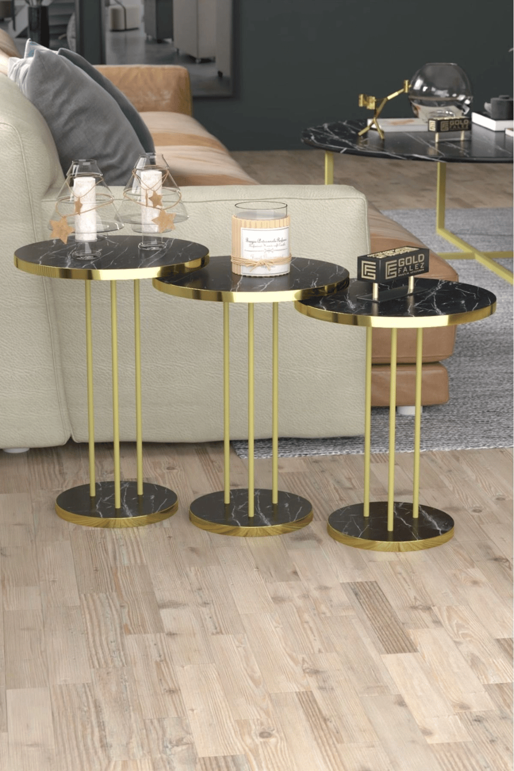 Zigon Sehpa Terra Bendir Gold