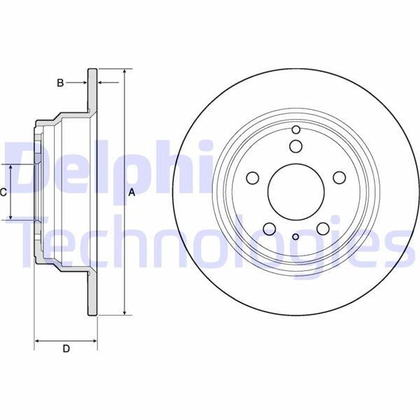 ARKA FREN AYNASI VOLVO 850 91-97 -S70-C70-V70-960-2.0-2.5-2.5 20V-2.5TDI 97 > 295x5DLxHAVALI