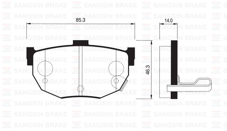 ARKA FREN BALATA HYUNDAI ELANTRA 1.6L G4ED 01-06 / COUPE 1.6L 96-02 / KIA CERATO 1.6L G4ED 04-> 1.5L D4FA CRDİ 04-06 1.6L D4FB 07-10 2.0L D4EA dizel 04-06