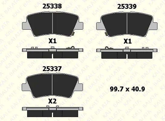 ARKA FREN BALATA HYUNDAI i20 1.2L G4LA 15-20 1.4L G4LC 15-18 1.4L D4FC CRDi 15-18 / ELANTRA 1.6L D4FB G4FG 16-> / KIA SOUL 1.6L D4FB 14-> / SPORTAGE 1.6L G4FD G4FJ T-GDI 15-> 1.6L D4FE 18-> delikli