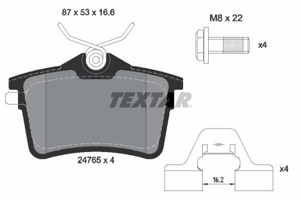 ARKA FREN BALATASI P307 00>09 P308 07>14 PARTNER 08> PARTNER TEPEE 08> BERLINGO 08> C4 04>16 XSARA PICASSO 99>11 DS4 15>18