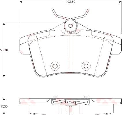 ARKA FREN BALATASI PEUGEOT P3008 09>16 P5008 09>17 P508 10>18 P308 GTI-RZC 10>14 CITROEN C4 09>16 DS4-DS5 11>15