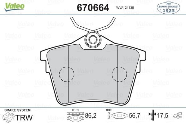 ARKA FREN BALATASI PEUGEOT P407 1.6 HDI 1.8-2.0 04> 607 00> CITROEN C5 08>
