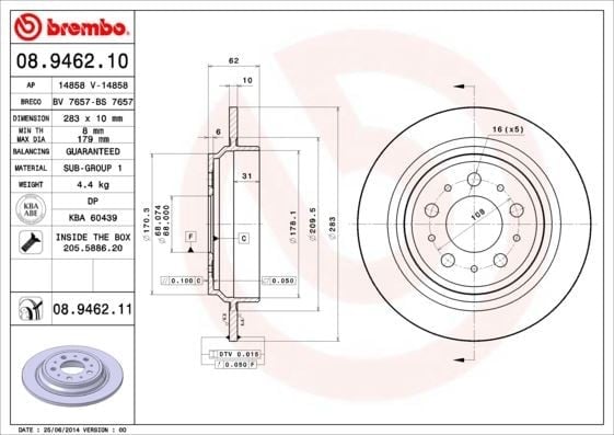 ARKA FREN DISK AYNA VOLVO S70 96>00 V70 96>00 XC70 99>04