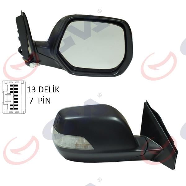 DIŞ DİKİZ AYNASI SAĞ CRV 07> ELEKTRİKLİ ISITMALI SİNYALLİ KONVEKS 7 FİŞ VM-6278EHR