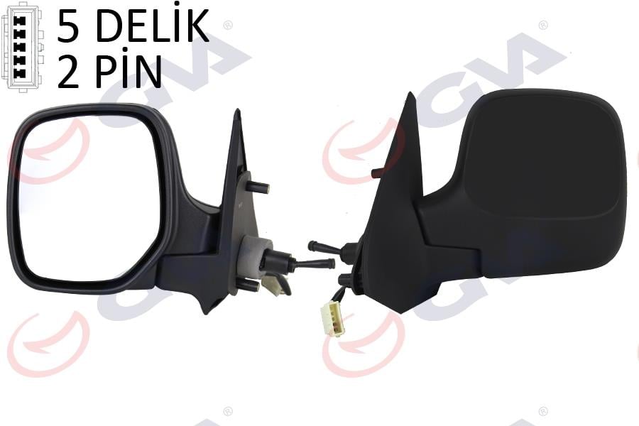 DIŞ DİKİZ AYNASI SOL BERLINGO-PARTNER 97> MEKANİK ISITMALI KONVEKS 2 FİŞ VM-118NL