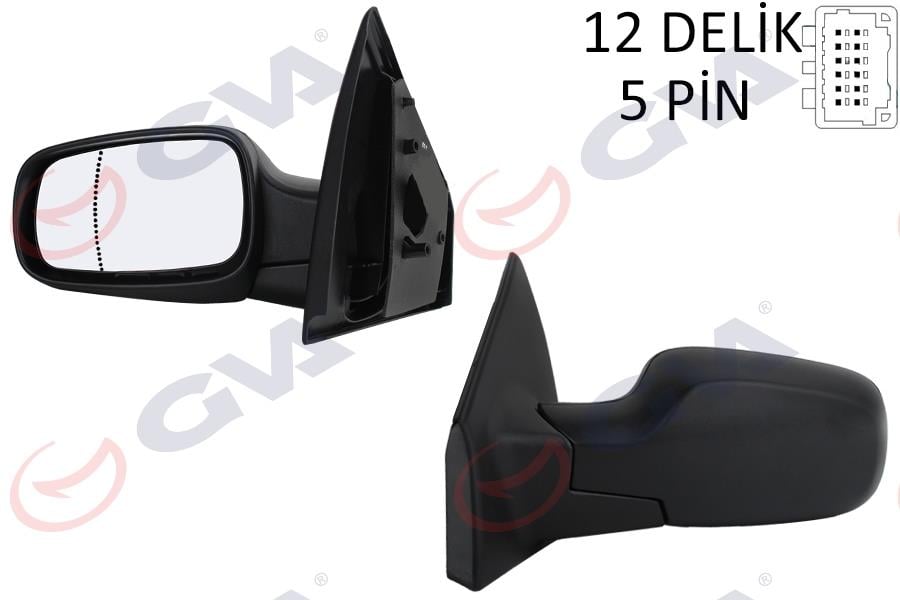 DIŞ DİKİZ AYNASI SOL CLIO 06> ELEKTRİKLİ ISITMALI ASFERİK 5 FİŞ VM-6136EHAL