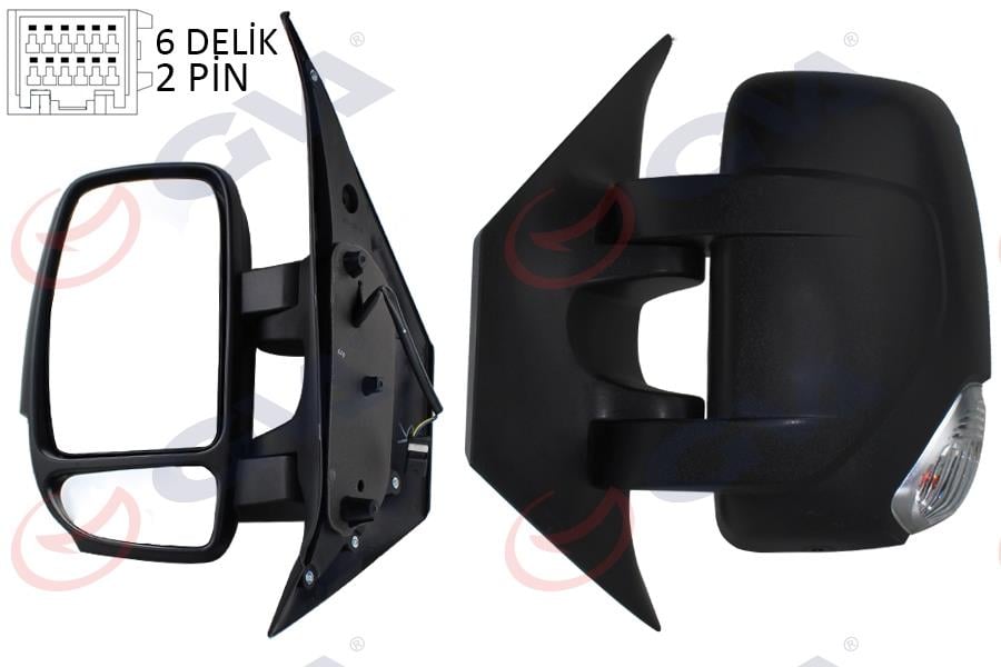DIŞ DİKİZ AYNASI SOL MASTER-MOVANO 10> MEKANİK DOKUNMATİK SİNYALLİ KONVEKS VM-971L