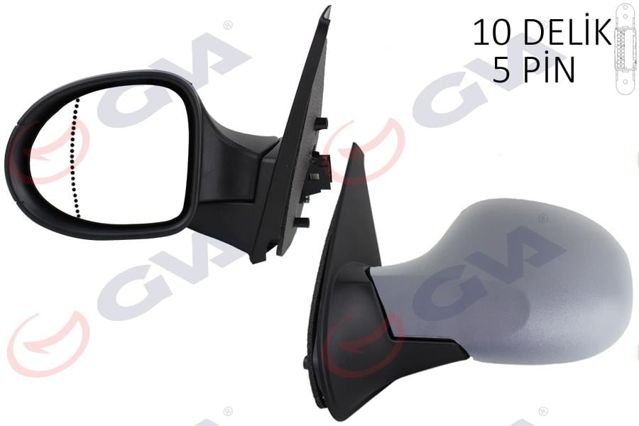 DIŞ DİKİZ AYNASI SOL SYMBOL THALIA 08> ELEKTRİKLİ ISITMALI ASTARLI ASFERİK 5 FİŞ VM-6124EHPAL