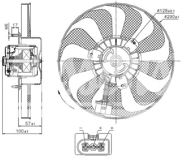 FAN RADİATOR FAN GOLF IV 1.4İ/1.6İ/BORA/SEAT/SKODA 03- KLİMA FANI TEK FAN
