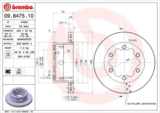 FREN DISKI ARKA MERCEDES SPRINTER B901>B904 . VW LT 28-35-46 CIFT TEKER