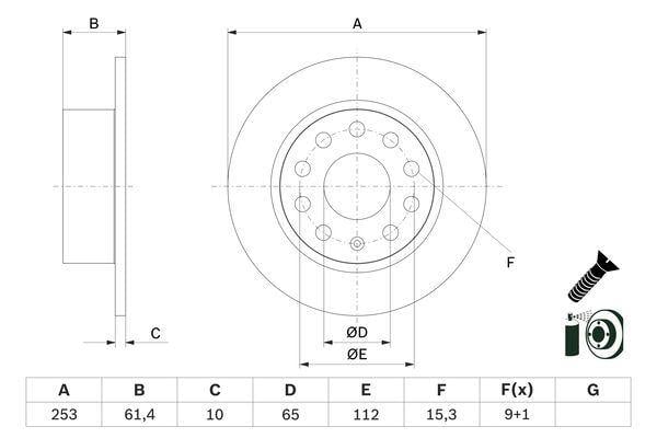 FREN DİSKİ ARKA SKODA OCTAVIA III 12>20 253x10x61.4