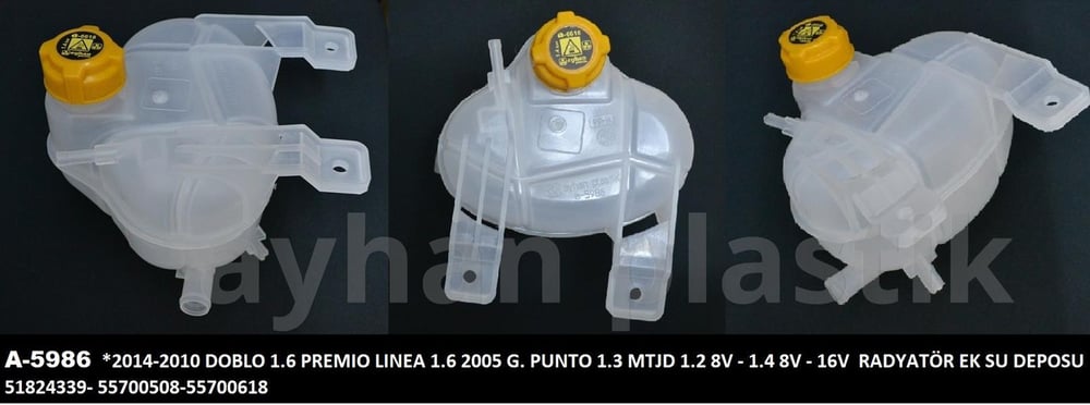 GENLEŞME KAVANOZU KAPAKLI GRANDE PUNTO 05 > DOBLO PREMIO 1.6 MJTD 13 > RADYATÖR EK SU DEPOSU