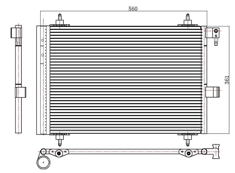 KLİMA KONDENSERİ 406-607-XSARA 99 560X361X16 OTO.-MEK.