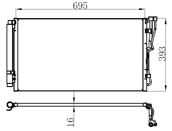 KLİMA KONDENSERİ HYUNDAI SONATA 10 > KİA OPTİME 12 > 715X382X12 OTO.-MEK.